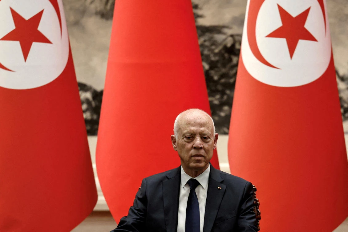 Tunisian President Kais Saied said that his candidacy was part of ‘a liberation and self-determination war’ set to ‘establish a new republic’. (Reuters)