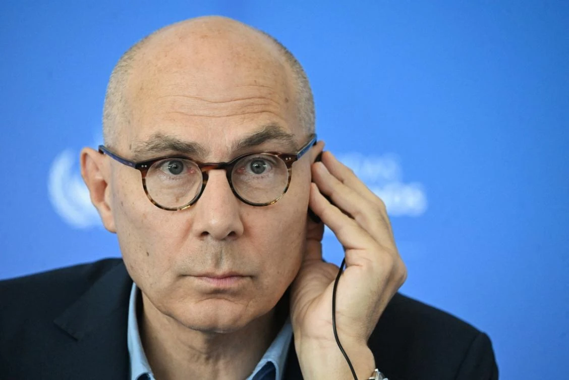 United Nations High Commissioner for Human Rights Volker Turk listens to the translation during a press conference in Guatemala City on July 19, 2024. (AFP)