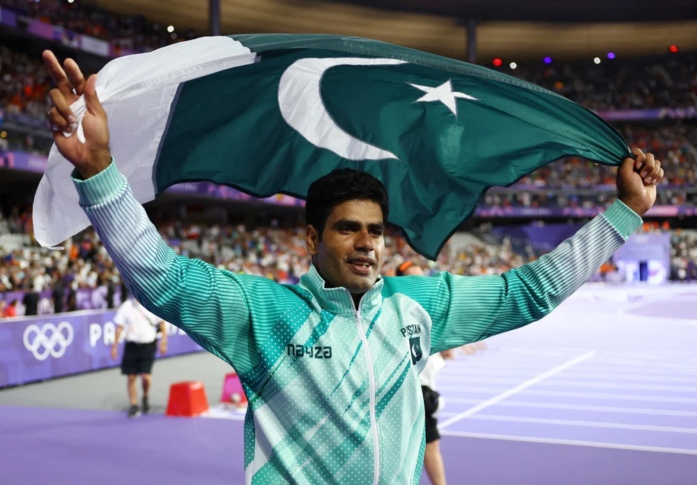 Gold medallist Arshad Nadeem of Pakistan. (Reuters)