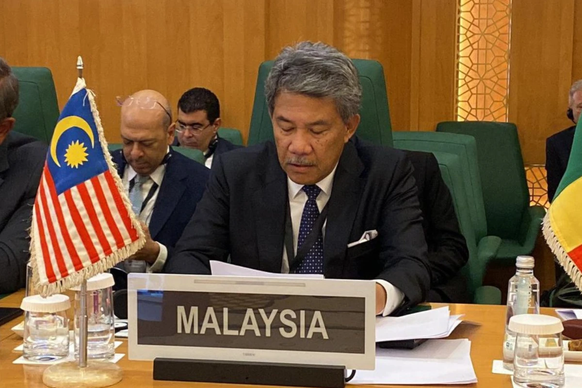 Malaysia's Foreign Minister Mohamad Hasan speaks during an OIC meeting in Jeddah, Saudi Arabia on Aug.7, 2024. (Malaysian Ministry of Foreign Affairs)