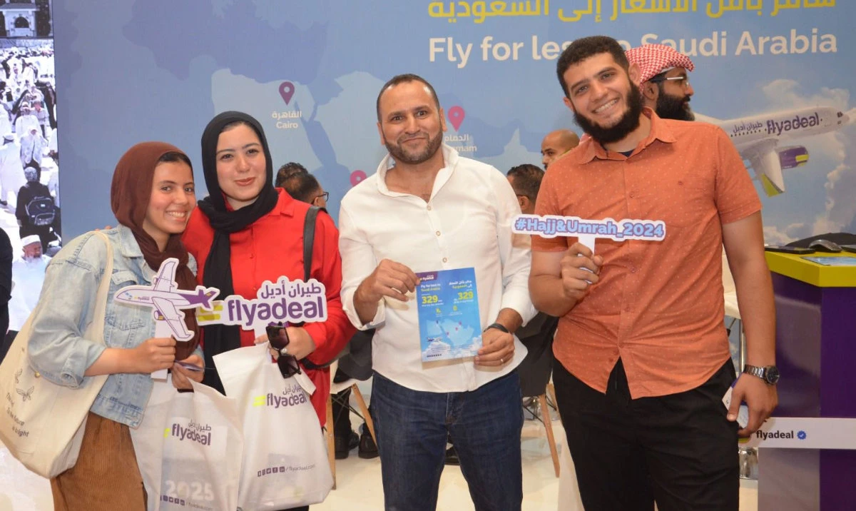 Visitors enjoying flyadeal’s hospitality at the Hajj and Umrah Forum in Cairo. (Supplied)