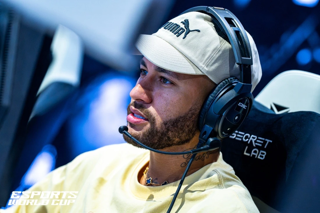 Neymar took part in a special cross-competition event at the Esports world Cup in Riyadh. (SUPPLIED)