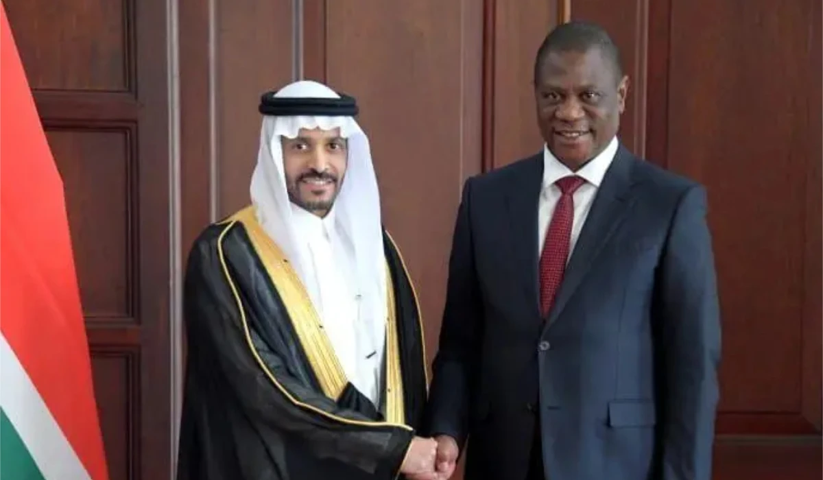 South African vice president Paul Machatel receives Saudi ambassador Faisal bin Falah Al-Harbi in Pretoria. (SPA)