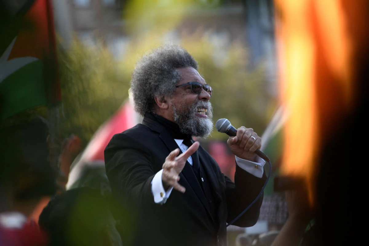 Independent presidential candidate Cornel West addresses rally in Chicago, Illinois, on August 21, 2024. (AFP)
