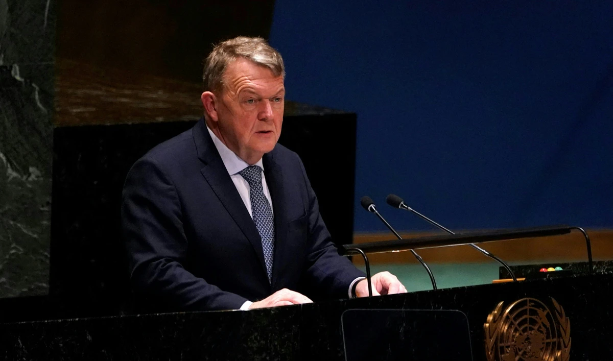 Danish Foreign Minister Lars Loekke Rasmussen speaks during the Eleventh Emergency Special Session of the General Assembly on Ukraine, at UN headquarters in New York City on February 23, 2023. (AFP/File)