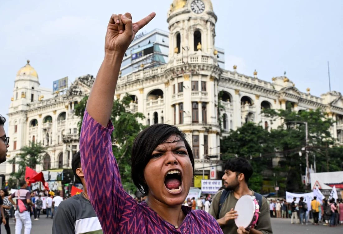 The August 9 attack on the 31-year-old doctor has caused nationwide outrage to condemn the rape and murder of a doctor in India’s West Bengal state. (AFP)