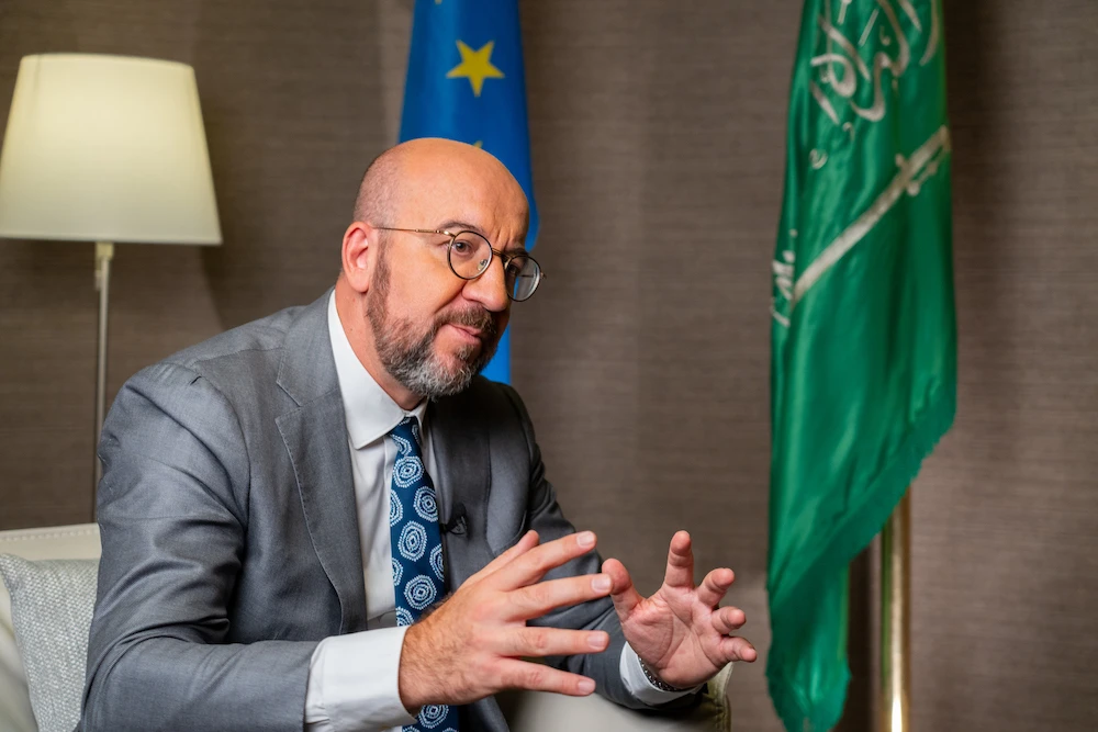 In an exclusive interview with Arab News, European Council President Charles Michel discussed the upcoming EU-GCC summit, taking place on Oct. 16 in Brussels. (AN Photo)