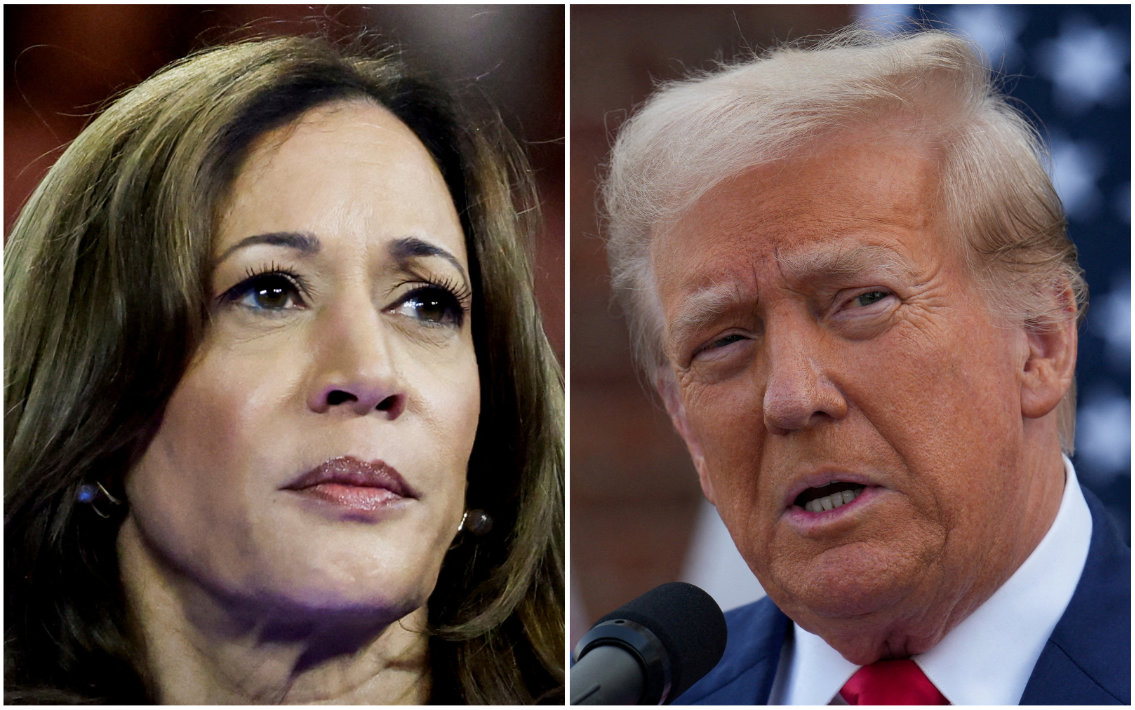 Harris has recently shifted her position to align with Trump’s no-tax-on-tips policy. (Reuters)