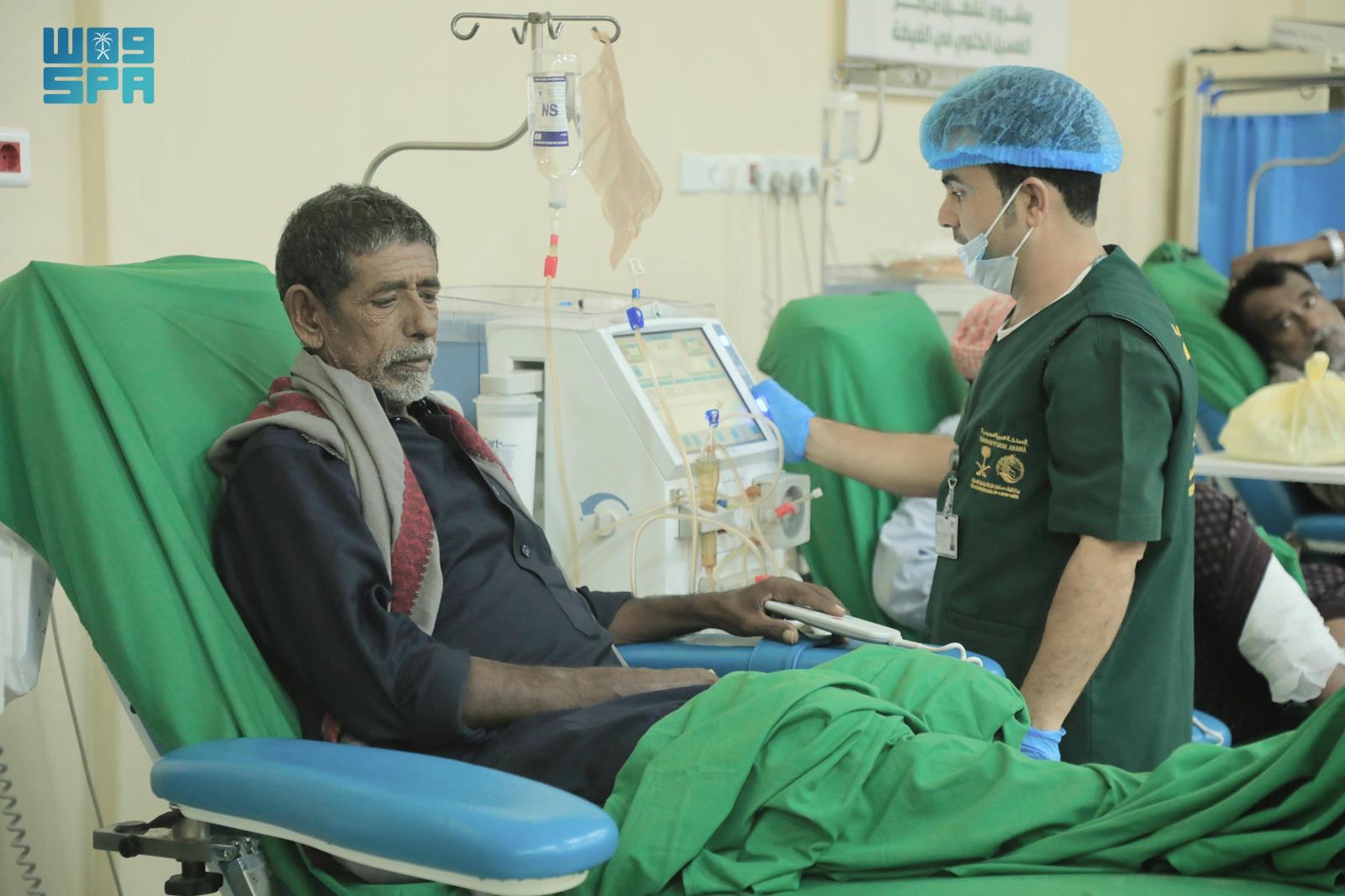 Supported by KSrelief, the Kidney Dialysis Center in Yemen's Al-Ghidhah treated 126 patients in July. (SPA)