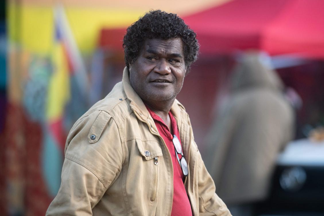 Christian Tein, head of the CCAT (Cellule de Coordination des Actions de Terrain), attends the first general assembly of the organisation held at the Azareu tribe in Bourail, France's Pacific territory of New Caledonia on June 14, 2024. (File/AFP)