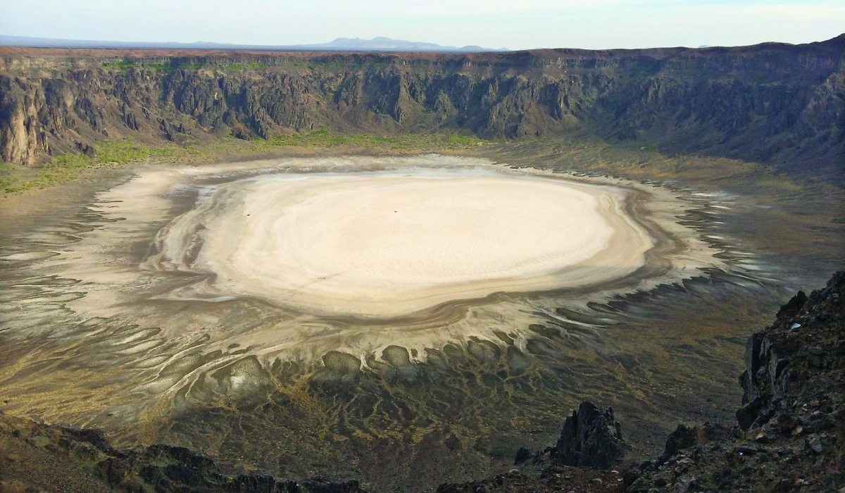 Al-Wahbah Crater, also known as Maqla Tamiyyah, is part of a larger volcanic field that includes 175 volcanic cones, dating back millions of years and spanning an area of about 6,000 sq. km. (Supplied)
