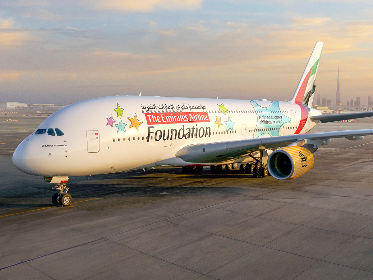 Emirates Airlines has unveiled a new A380 aircraft livery.