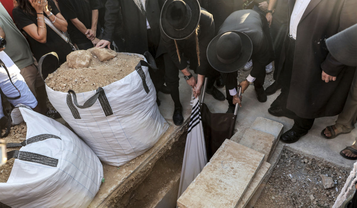 The burial of Israeli-American hostage Hersh Goldberg-Polin, who was killed in Hamas captivity in the Gaza Strip, in Jerusalem, Monday, Sept. 2, 2024. (AP)