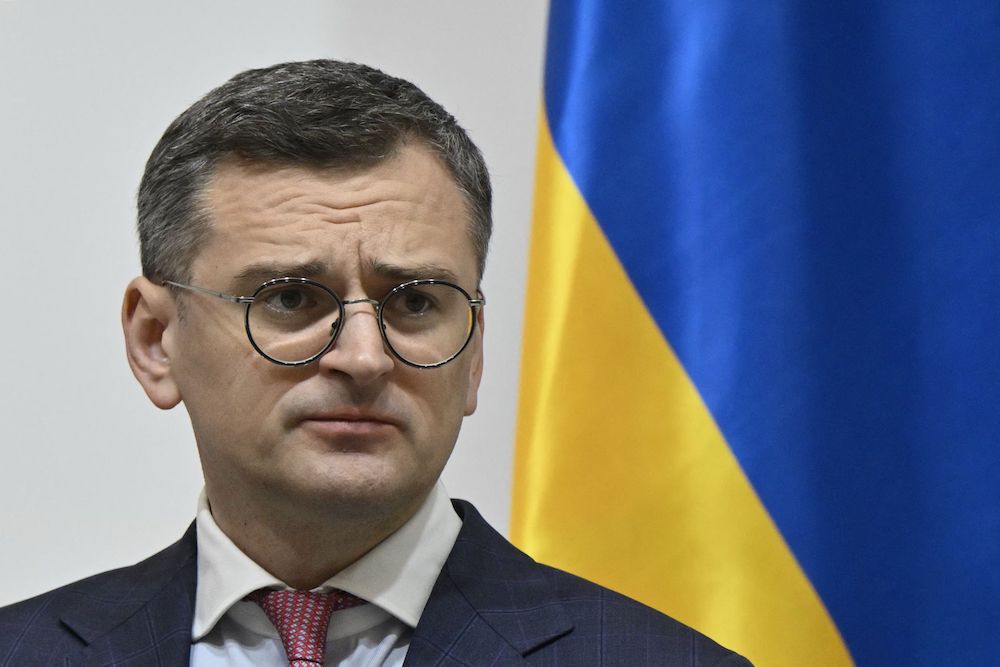 Ukrainian Foreign Minister Dmytro Kuleba’ resignation letter was posted on Facebook by the speaker of parliament, Ruslan Stefanchuk. (AFP)