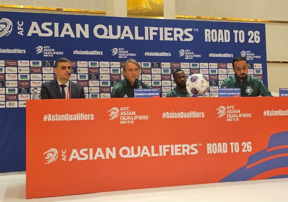 The Saudi presser ahead of the World Cup qualifying match against Indonesia. (Supplied)