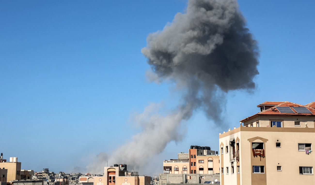 A smoke plume erupts from an explosion during Israeli bombardment in the Sheikh Radwan neighbourhood in the north of Gaza City on September 3, 2024. (AFP/File)