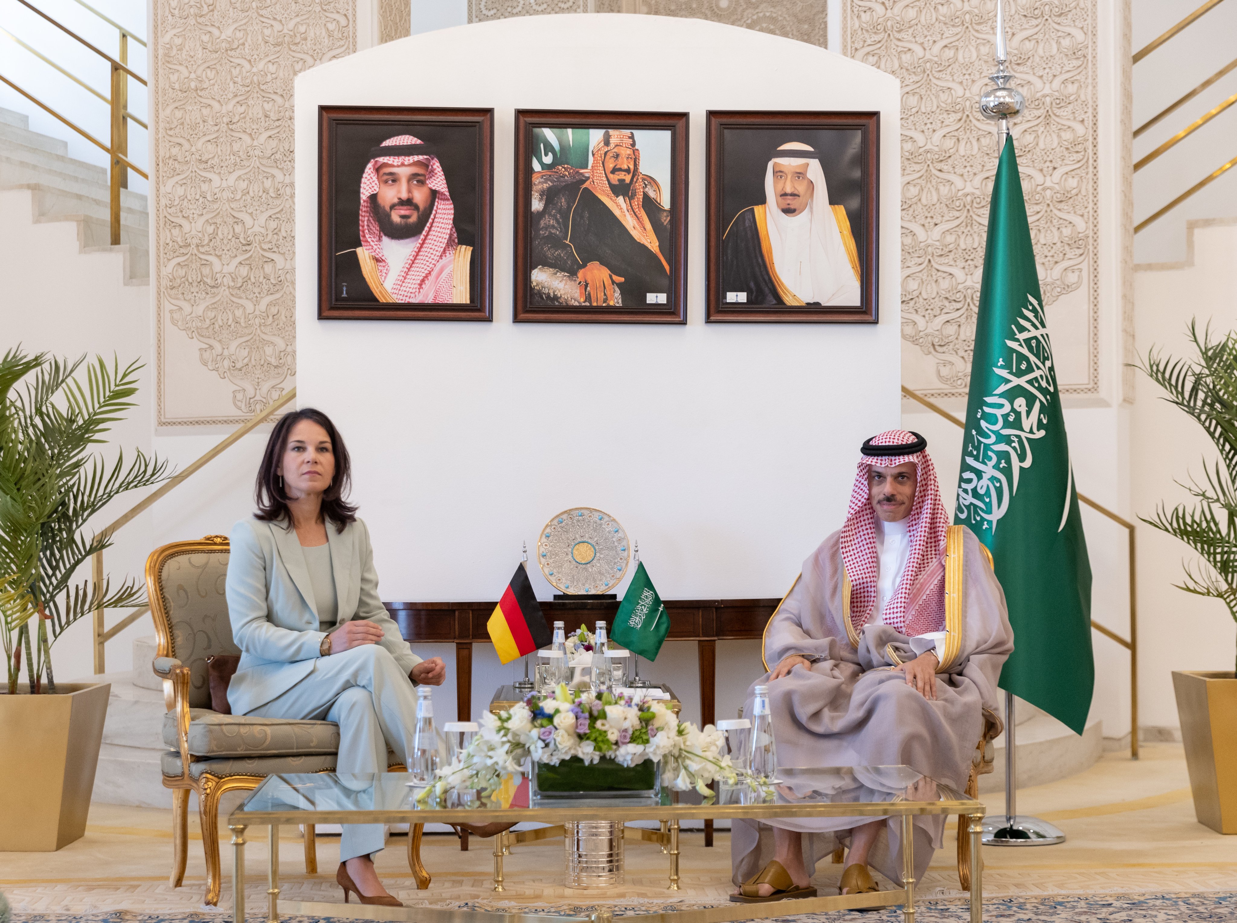 Two officials reviewed their countries’ diplomatic relations (X/@KSAMOFA)