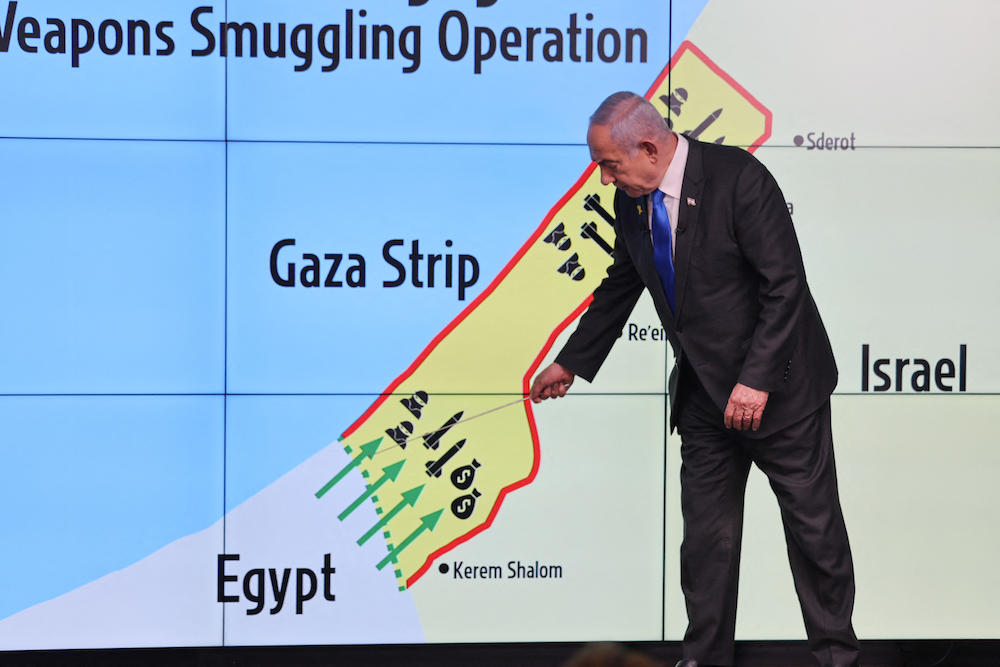 Lt. Gen. Ahmed Fathy Khalifa made the surprise visit after Prime Minister Benjamin Netanyahu’s comments about the Philadelphi corridor, which runs along the southern edge of the Gaza Strip bordering Egypt. (AFP)
