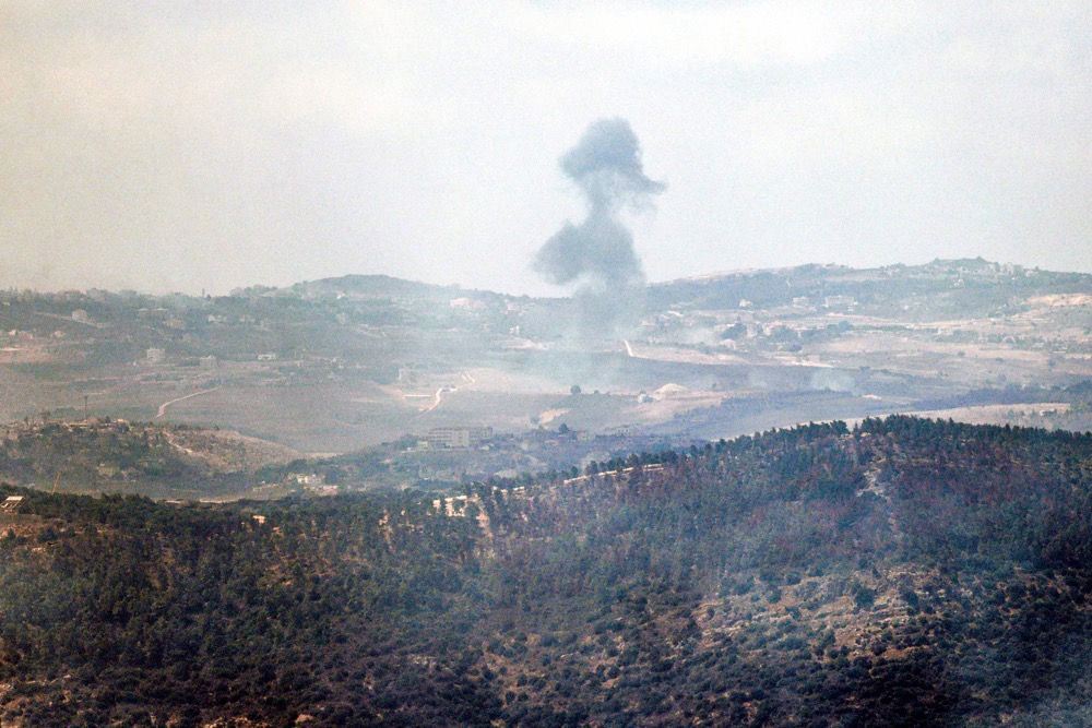 Smoke billows during an Israeli bombardment of a southern Lebanon. (AFP)