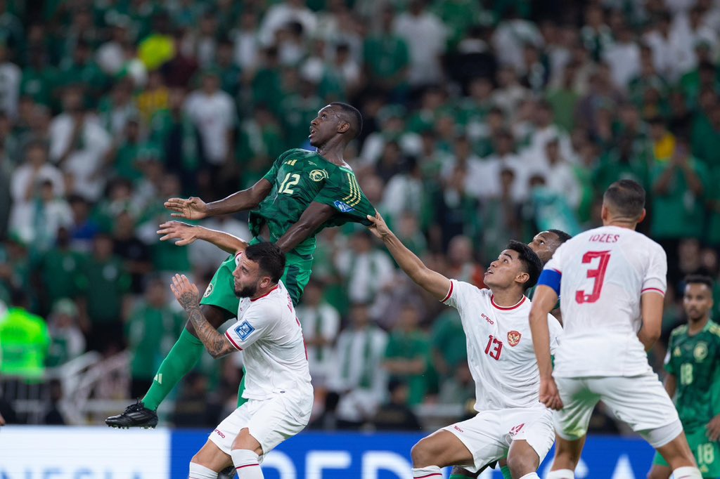 Saudi Arabia were held to a 1-1 draw by Indonesia in Jeddah on Thursday as the third round of World Cup qualification kicked off. (X/@saudint)
