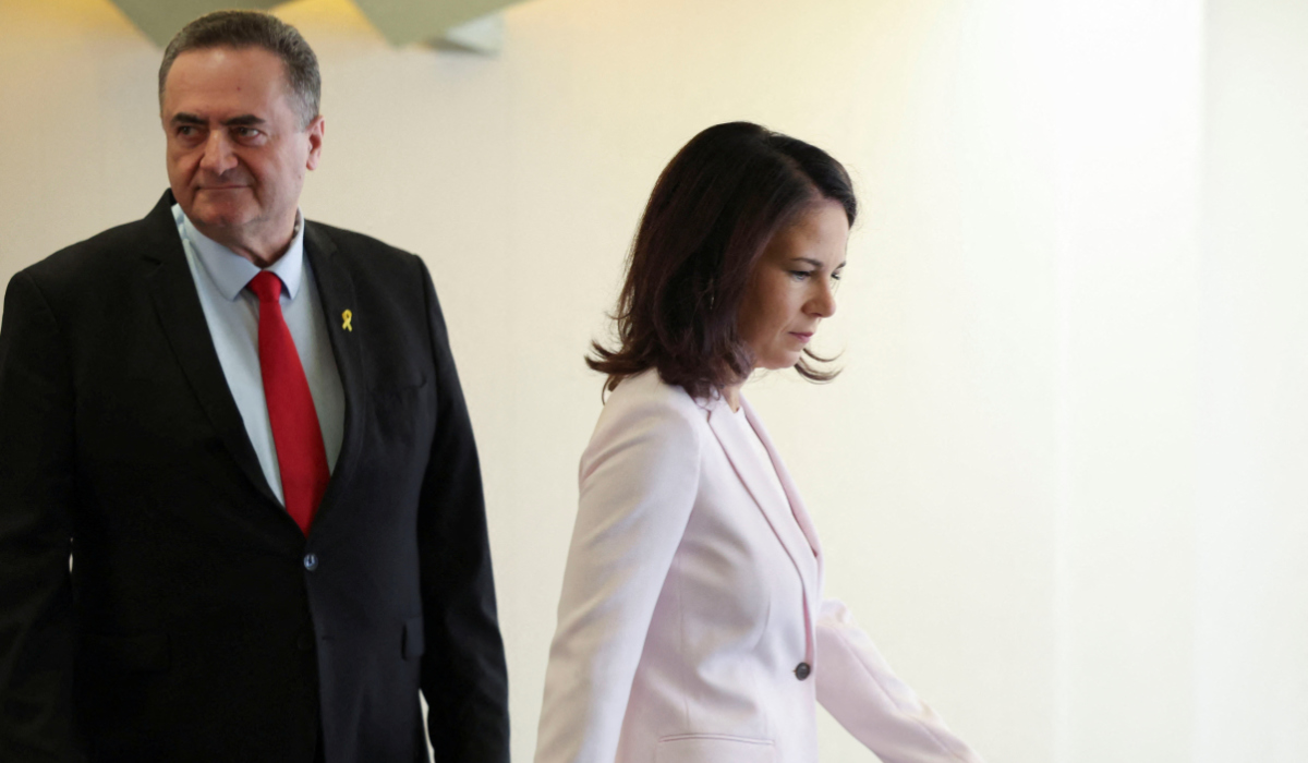 German Foreign Minister Annalena Baerbock meets with Israeli Foreign Minister Israel Katz during her visit to Israel, in Tel Aviv, Israel, September 6, 2024. (REUTERS)