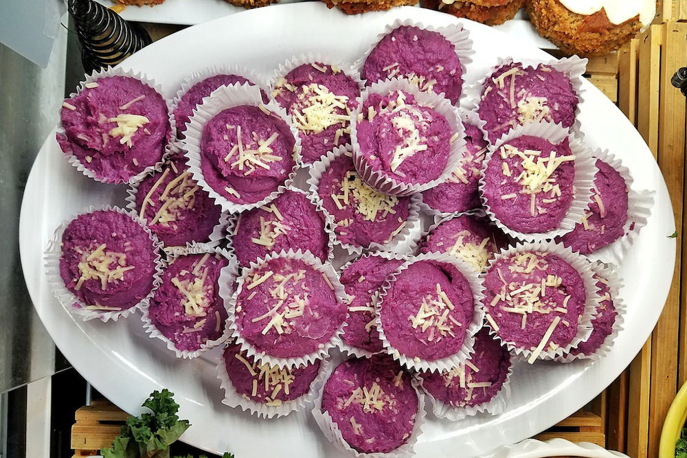Ube muffins with its distinct purple color, seen in this photo, are one of the modern iterations of the purple yam native to the Philippines. (Supplied)