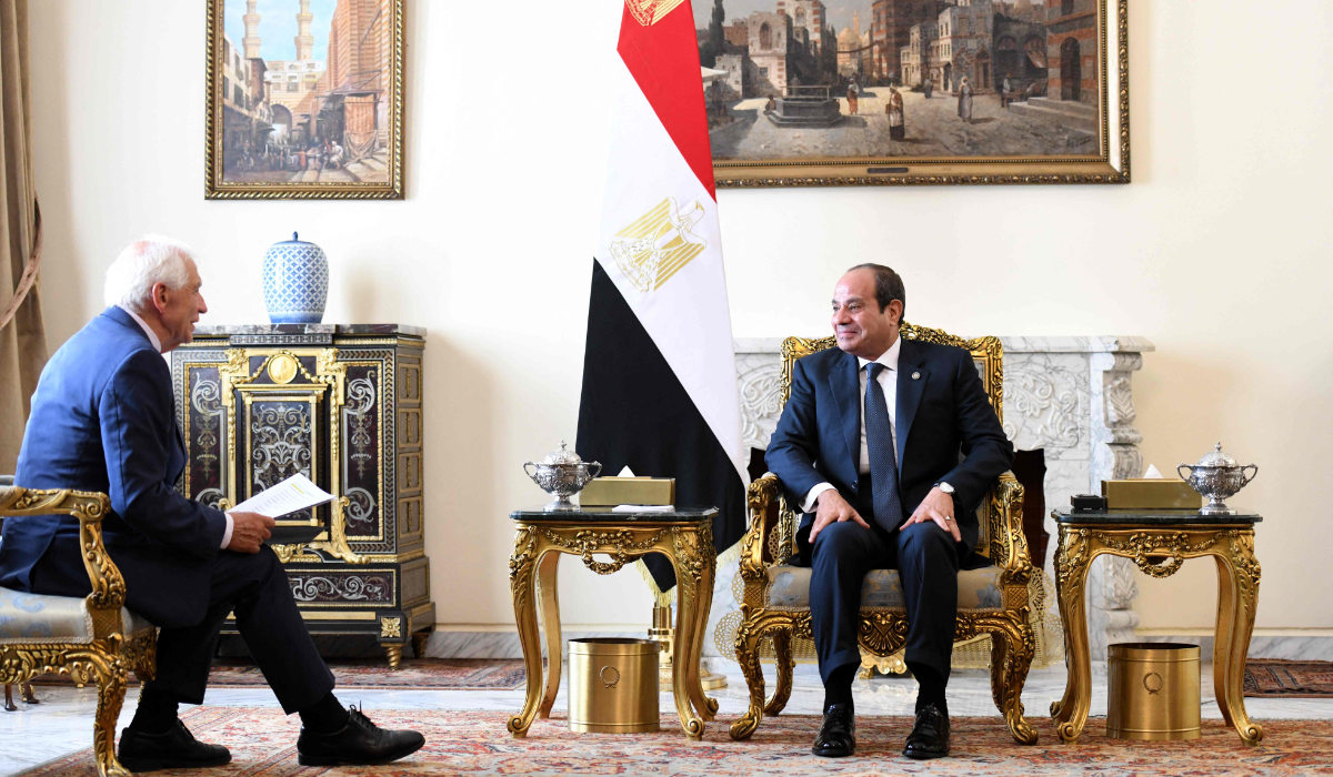 Egypt's President Abdel Fattah El-Sisi meets with High Representative of the European Union for Foreign Affairs and Security Policy Josep Borrell in Cairo on September 9, 2024. (AFP)