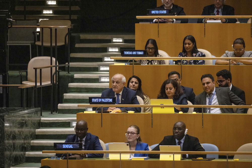 Riyad Mansour, Palestinian Ambassador to the United Nations, attends the 79th session of the United Nations General Assembly. (AP)