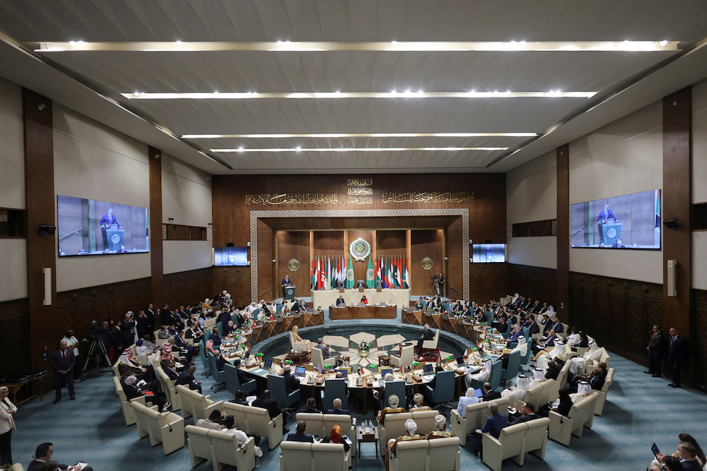 Above, the Arab League foreign ministers meeting in Cairo, Egypt on Sept. 10, 2024. (Reuters)