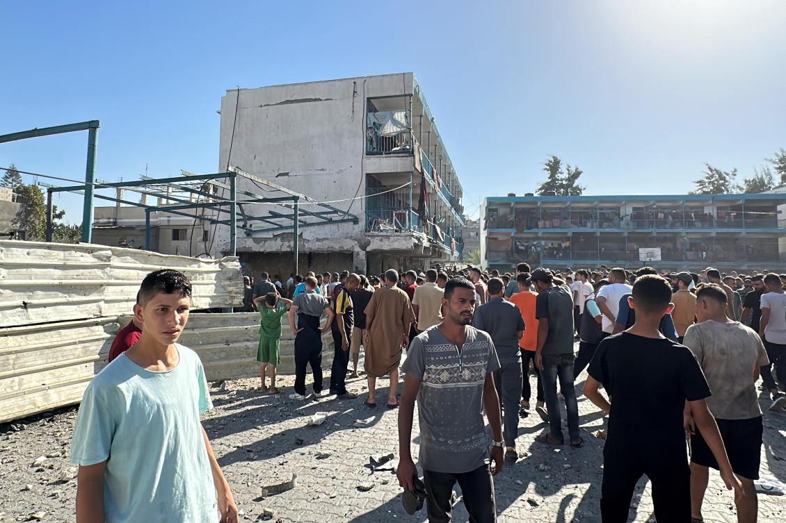 Israeli airstrikes hit UN school and homes in Gaza, killing at least 34 people, hospitals say