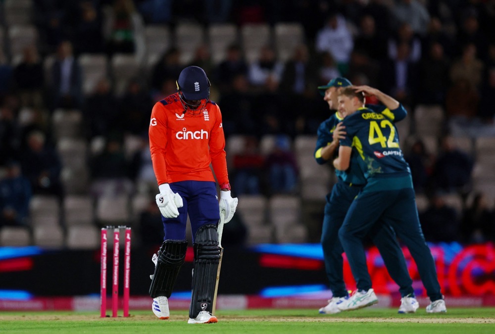 England's Jofra Archer looks dejected after losing his wicket. (Action Images/Reuters)