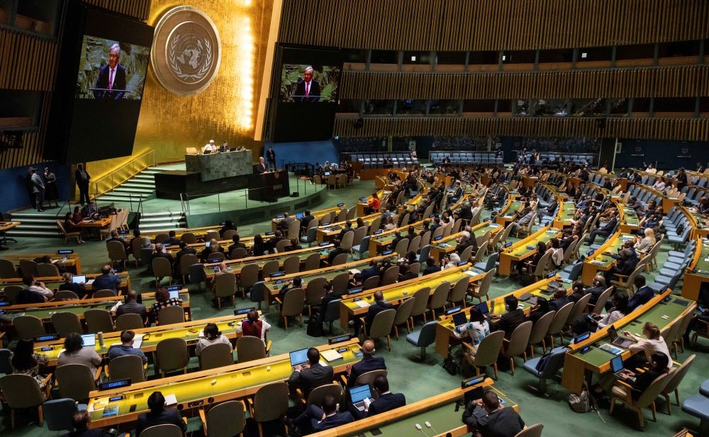 Antonio Guterres, United Nations Secretary-General, speaks during the 79th session of the United Nations General Assembly, Tuesday, Sept. 10, 2024. (AP Photo)