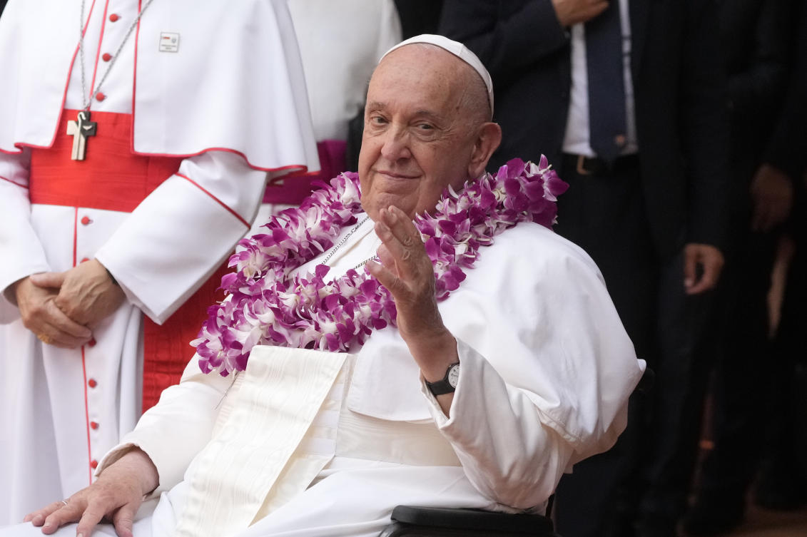 Francis presided over a gathering of young people Friday from some of the religious traditions that are present in Singapore. (AP)