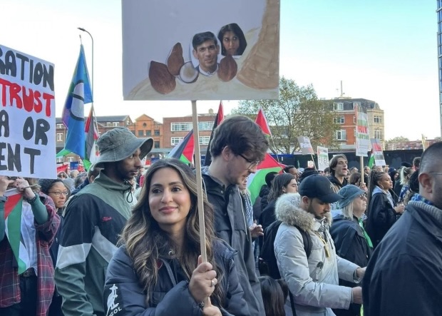 Marieha Hussain was photographed at a pro-Palestine protest in November. (Metropolitan Police)