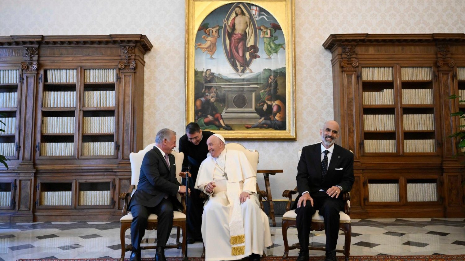 Pope Francis and Jordan's King Abdullah. (Vatican Media)