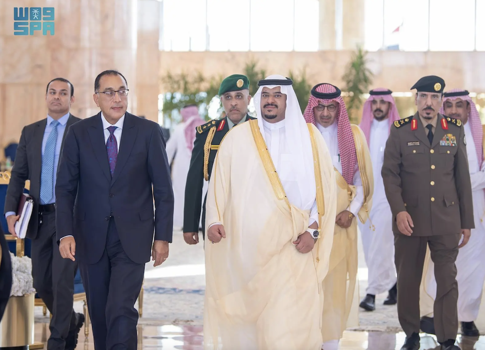 The Egyptian Prime Minister Mostafa Madbouly arrived in Riyadh on Sunday. (SPA)