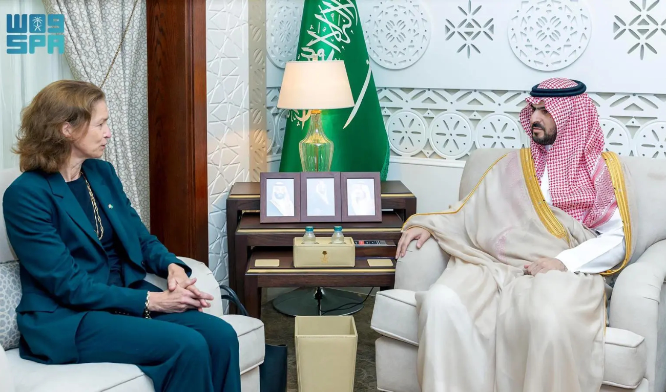 The two sides exchanged cordial discussions on various topics and Tromsdal expressed her gratitude to the prince for the warm reception. (SPA)