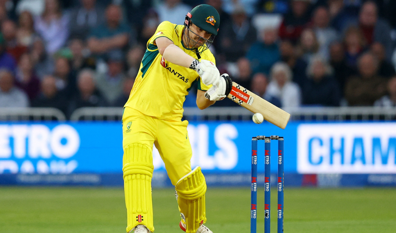 Australia’s Travis Head on his way to 154 not out during the first one day international between England and Australia at Trent Bridge Thursday. (Reuters)
