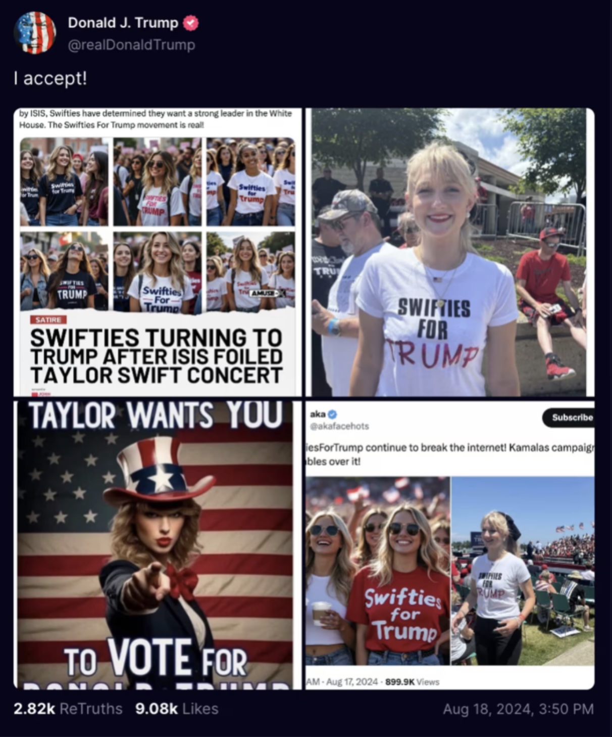 Fake celebrity endorsements, snubs plague US presidential race