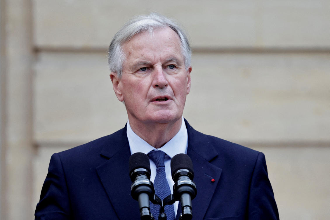 FILE PHOTO: France newly appointed Prime minister Michel Barnier looks on during the handover ceremony at the Hotel Matignon in Paris, France, September 5, 2024. (REUTERS)