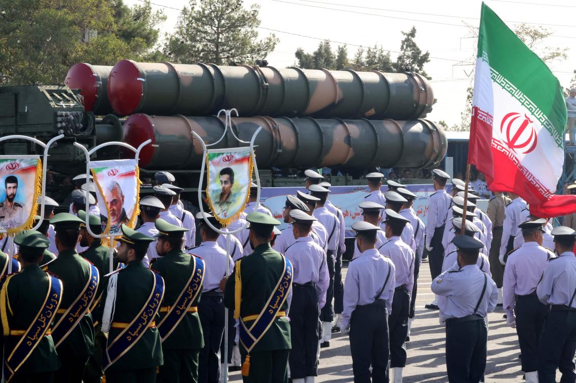 An Iranian military truck carries parts of the S-300 air defence missile system during the annual military parade marking the anniversary of the outbreak of the 1980-1988 war with Saddam Hussein's Iraq, in Tehran. (AFP)