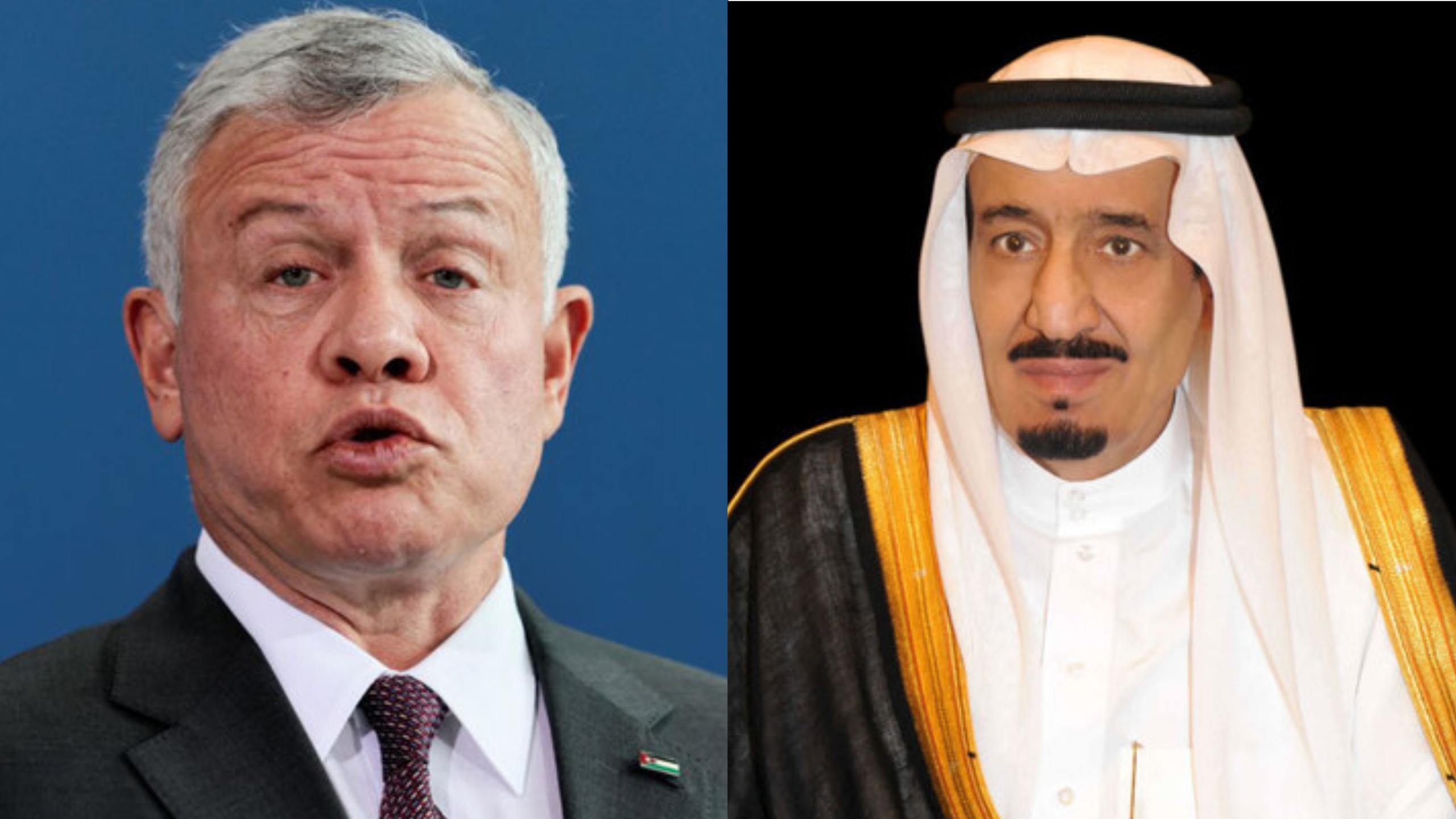 Jordan's King Abdullah II and Saudi Arabia's King Salman. (SPA)