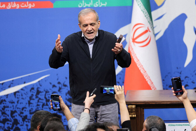 Iran's President Masoud Pezeshkian attends a press conference in Tehran, Iran. (Reuters/File)