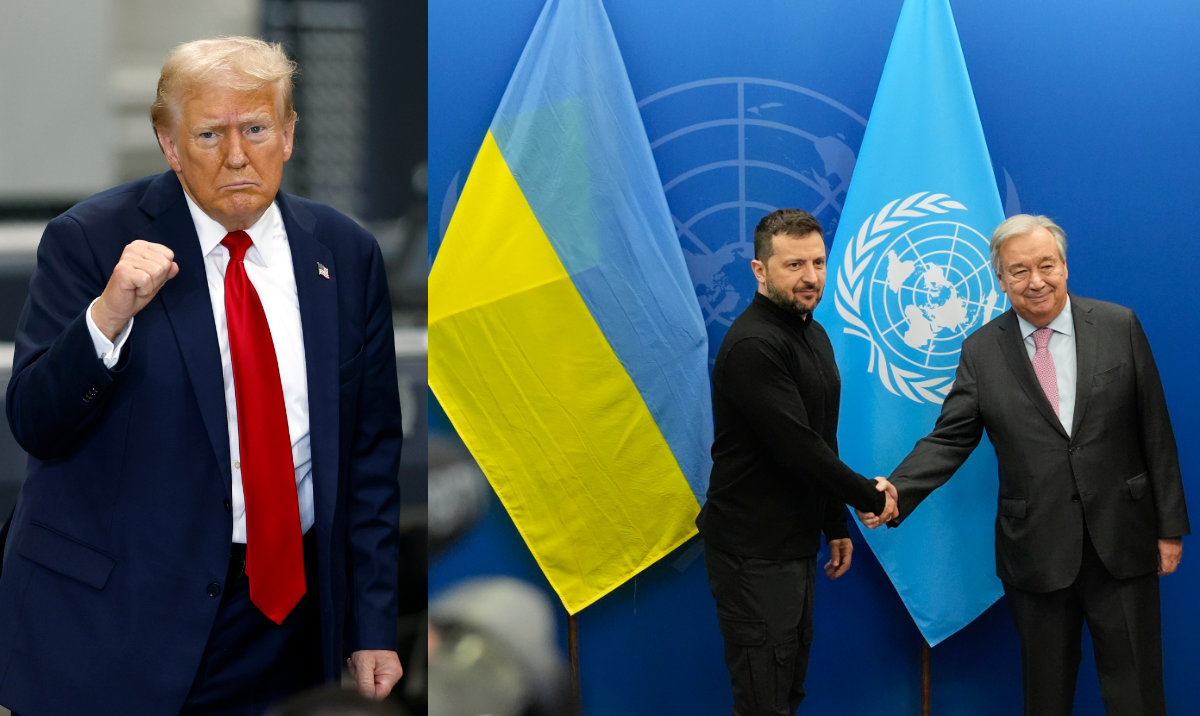 As Ukraine's President Volodymyr Zelensky met with world leaders at the United Nations (right) to seek continued support in his country's fight against Russian aggression, Republican presidential candidate Donald Trump on Wednesday made it clear that Ukraine will not get any help from him if he becomes president again. (AP/AFP photos)