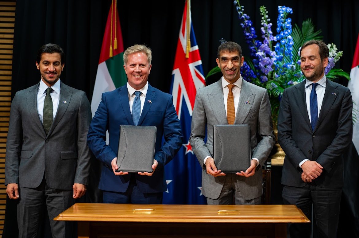 New Zealand Trade Minister Todd McClay with other dignitaries during the signing ceremony. Supplied