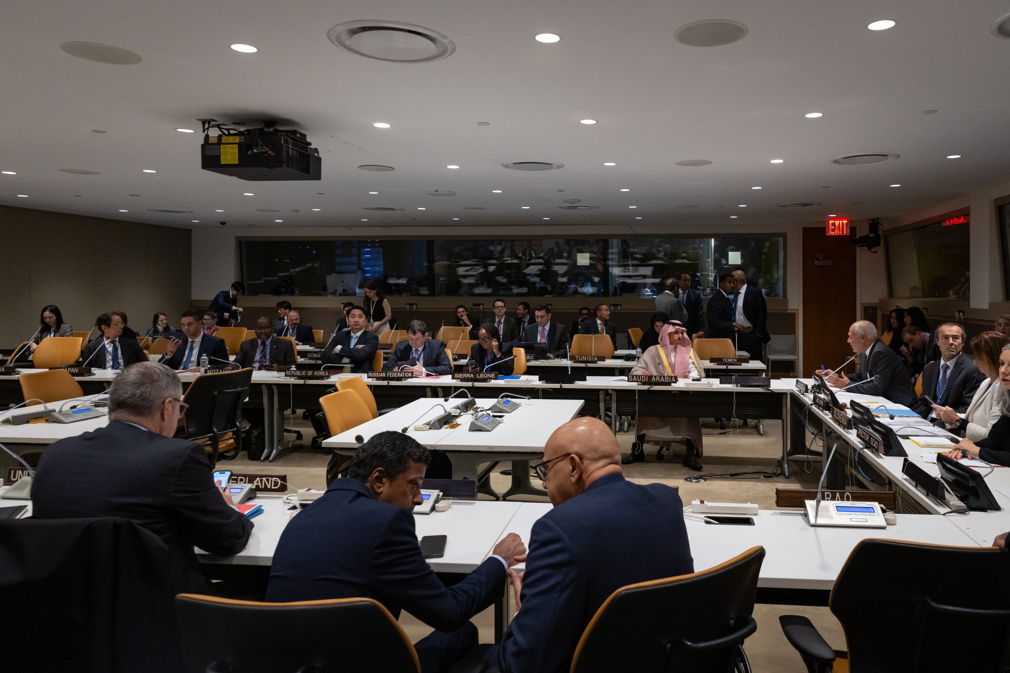 Appeal to the international community followed an informal, high-level meeting, chaired by Slovenia in its role as president of the UN Security Council this month, between council members and the secretary-general and other representatives of the Arab League. (SPA)