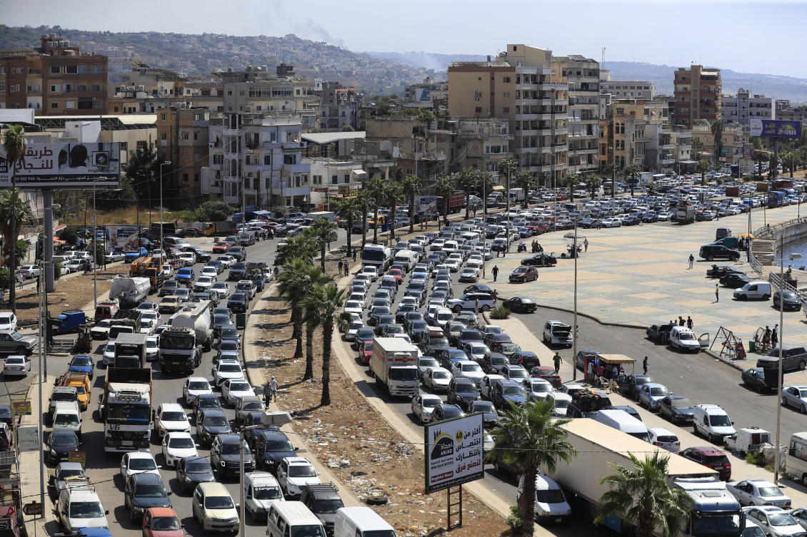 Israeli bombing of Iran-backed Hezbollah strongholds around neighboring Lebanon has killed hundreds of people this week, while the militant group has retaliated with rocket barrages. (AP)