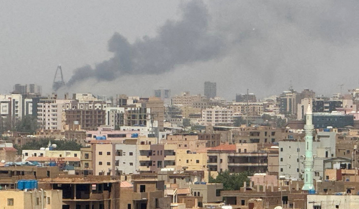 Plumes of smoke rise during clashes between the paramilitary Rapid Support Forces and the army in Khartoum, Sudan, September 26, 2024. (REUTERS)