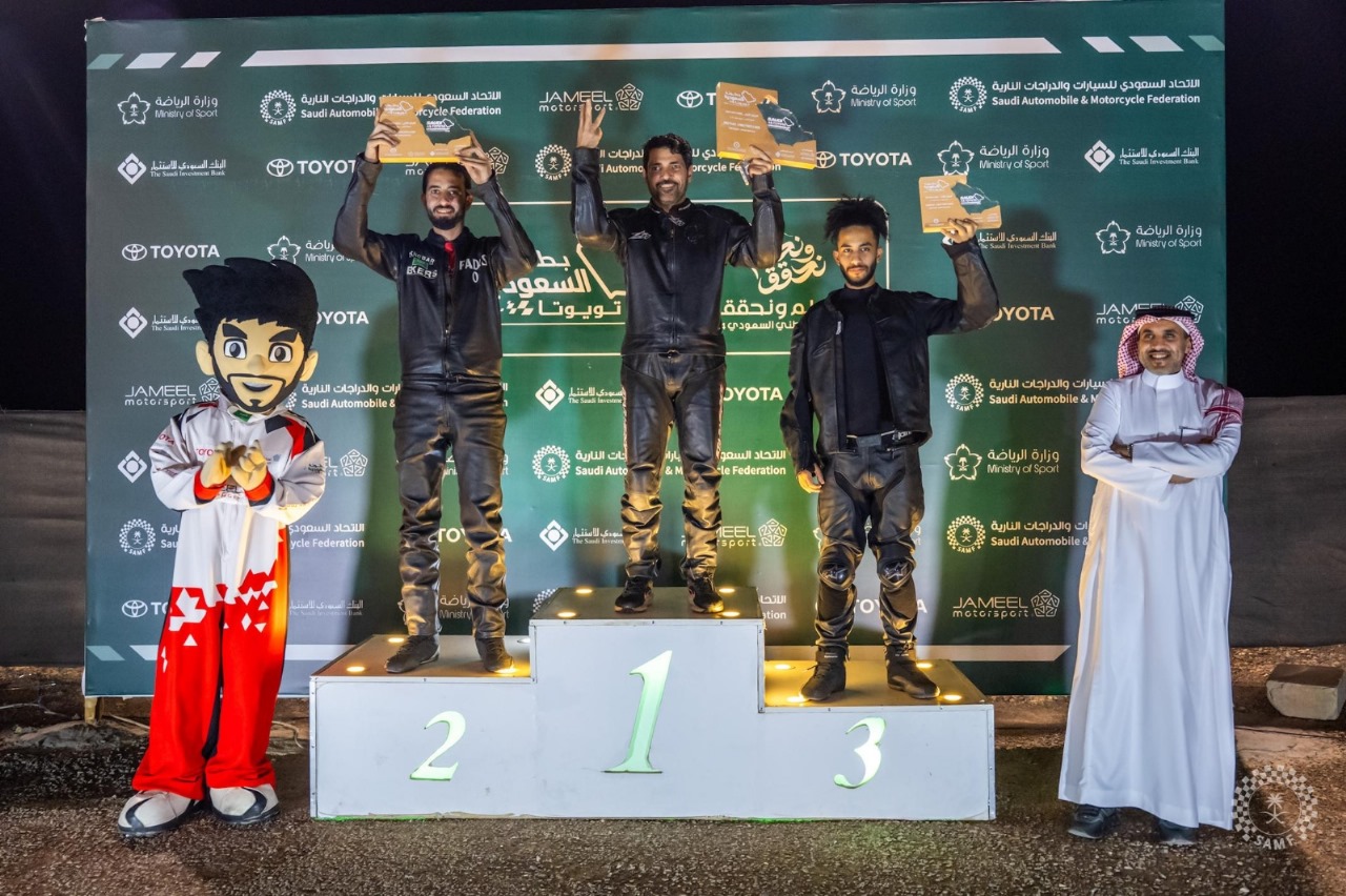 The 2024 Saudi Toyota Drag Racing Championship's first round concluded on Friday at the Dirab Circuit in Riyadh with winners receiving their awards. (Supplied)