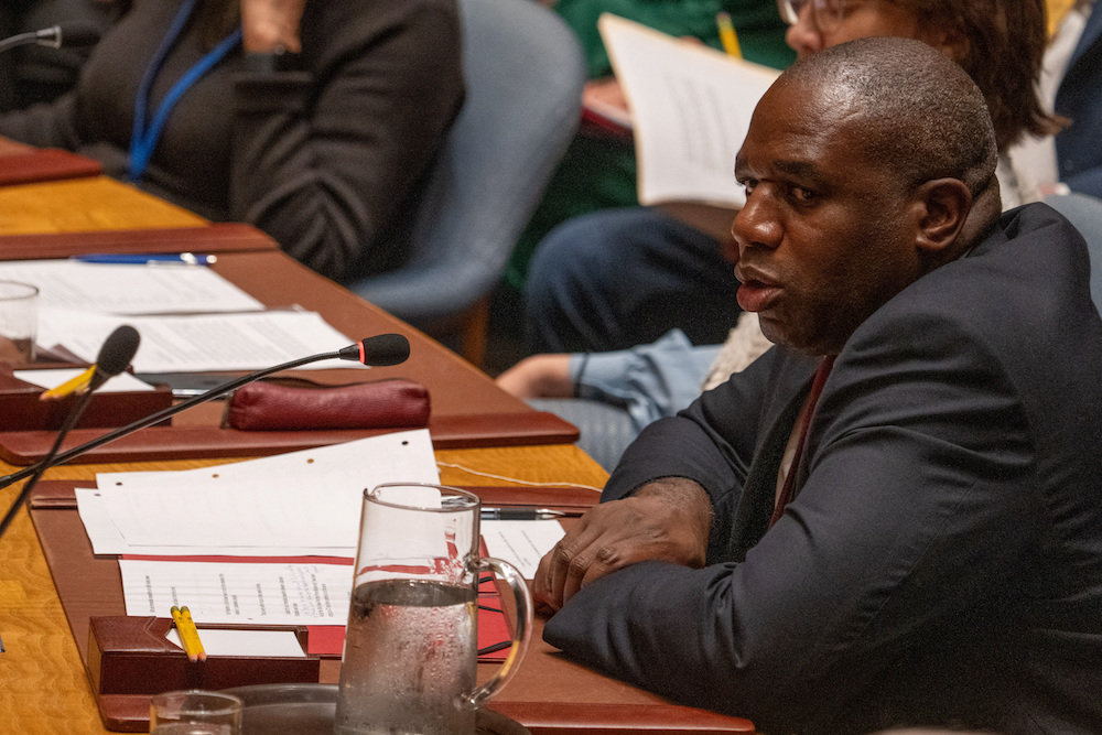 Secretary of State for Foreign, Commonwealth and Development Affairs of the United Kingdom David Lammy speaks at the United Nations Security Council meeting on the escalation in fighting in Lebanon between Israel and Hezbollah during the United Nations General Assembly at UN headquarters in New York. (Reuters)